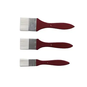 1英寸1.5英寸2英寸平画笔，用于应用石膏，丙烯酸油漆油漆带红色手柄的水彩