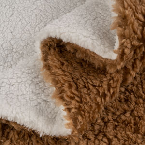 Faux Lamb <strong>Fur</strong> Blankets Teddy Fleece Sherpa <strong>Throw</strong> Animal Skin Dark Brown <strong>King</strong> <strong>Size</strong> Bed <strong>Throw</strong> 100% Polyester Bedding Set - Product Image 3