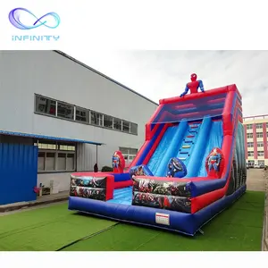 Commerciële Opblaasbare Spider Man Slide Outdoor Springkasteel Springkussen Glijbaan Kinderen Springkussen Met Glijbaan