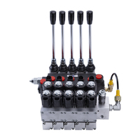 Vanne de commande directionnelle hydraulique monobloc électro-hydraulique P40 P80 à 2, 3, 4, 5 voies, commande par joystick, solénoïde et manuelle 12V