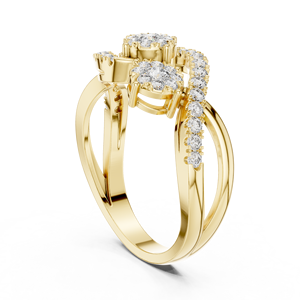 Bague en or avec diamants de luxe pour femme, design élégant et brillant pour mariage, fiançailles et style quotidien - Product Image 1