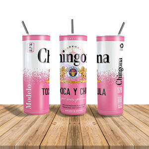 Venta caliente Chingona Bichota Toxica estilo mexicano 20oz vaso Delgado personalizado sublimación vasos tazas con tapa y pajita - Product Image 2