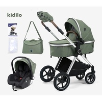 Poussette pliable en alliage Kidilo pour enfants, chariot de marche pour bébé à paysage élevé, portable, vente en gros transfrontalière, peut s'asseoir et se coucher