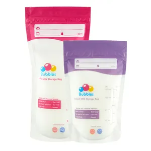 Sacs de stockage de lait maternel personnalisés pochettes debout gratuites avec fermeture éclair mamans allaitantes stérilisées en gros
