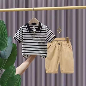 2025 nouveaux garçons décontracté mode à manches courtes deux pièces costume enfants ensemble de vêtements pour la <span class=keywords><strong>saison</strong></span> d'automne série d'été - Product Image 3