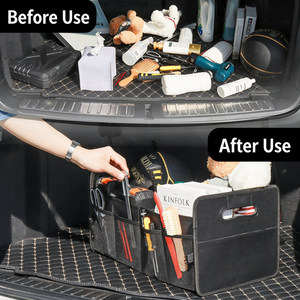Organisateur de voiture pliable multifonctionnel imperméable <span class=keywords><strong>Oxford</strong></span>, accessoires de voiture, boîte de rangement de coffre de grande capacité, sac de rangement portable pour voiture - Product Image 4