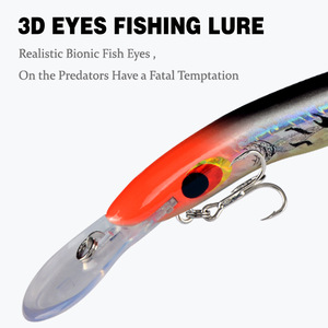 Plongée profonde vive 8M + Big Minnow Wobbler 10 leurres de pêche de couleur simulent la pêche à la traîne de flexion pour les poissons carnivores d'eau douce - Product Image 3