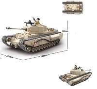 İkinci dünya savaşı Tank binası blok oyuncaklar tuğla İngiliz askeri Tank inşaatı oyuncak seti Model seti askerlerle