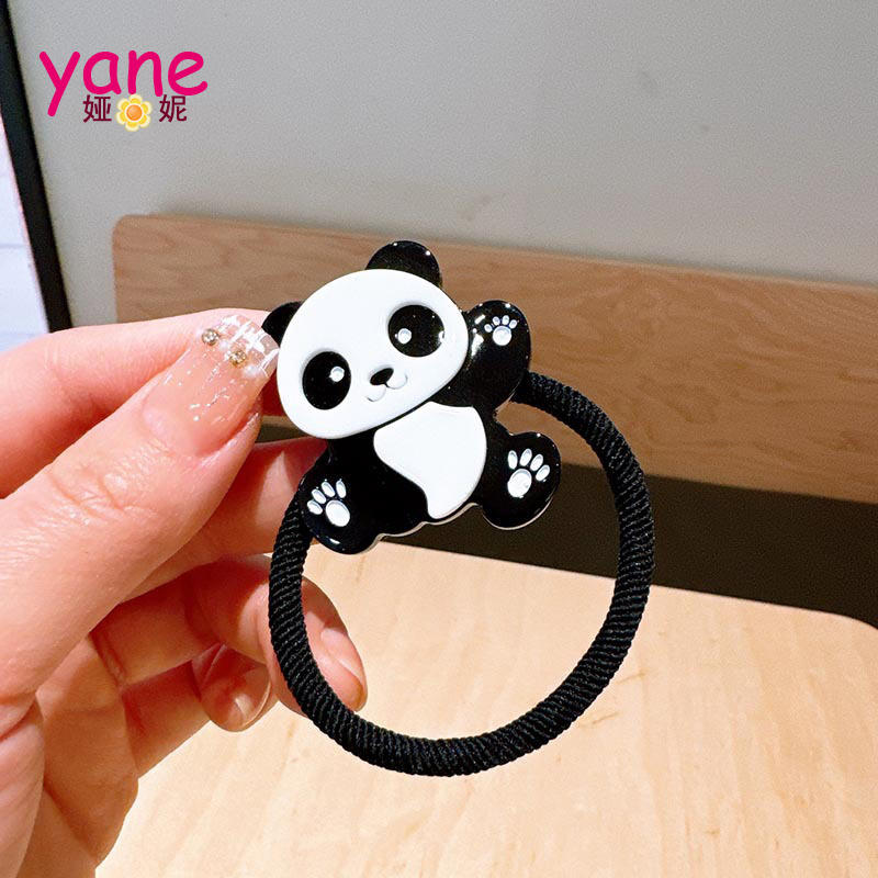 YANE Cute Cartoon Red Panda Scrunchie Sweet Style High Ponytail Head Rope Simple Everything Accessory for Hair Ties