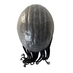 <span class=keywords><strong>Afro</strong></span> cornrow maíz trenzado brasileño masculino reemplazo hombres hecho a mano completo pu base pelo Topper hombres peluca cabello humano tupé <span class=keywords><strong>trenzas</strong></span> - Product Image 2