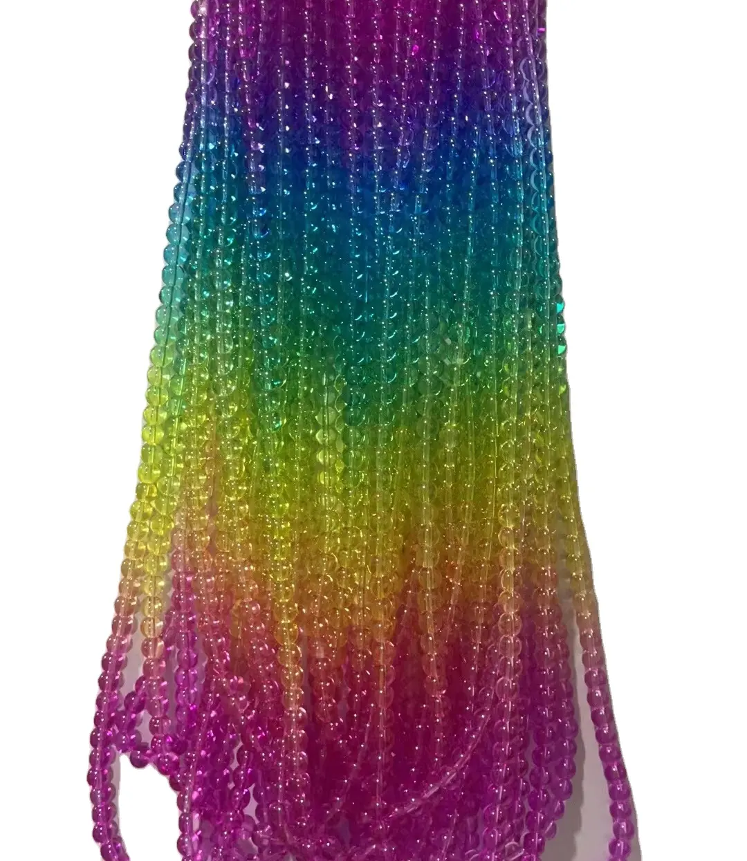Prix de gros collier de perles de couleur pourpre avec perles de cristal papillon violet