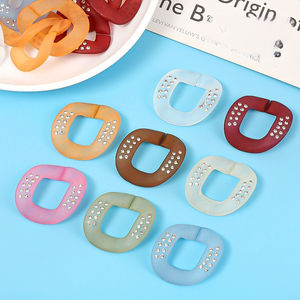 40*33mm Acrylique Rhinestone Givré Type U Anneaux de liaison Connecteurs de liaison rapides Anneau d'ouverture Accessoires de bricolage Boucle de chaussure - Product Image 4
