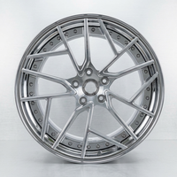 Jantes en alliage forgé 2 pièces de 16 à 26 pouces, design multi-rayons Y chromé miroir avec rivets, PCD ET CB personnalisés pour berlines et SUV de luxe