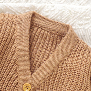 <span class=keywords><strong>Cardigan</strong></span> pour bébé à manches longues en coton 100% écologique de style européen et américain personnalisé pour l'hiver - Product Image 3
