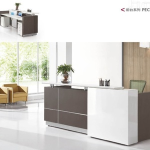 Comptoir de réception de bureau en verre sur mesure, design d'usine chinoise - Product Image 2