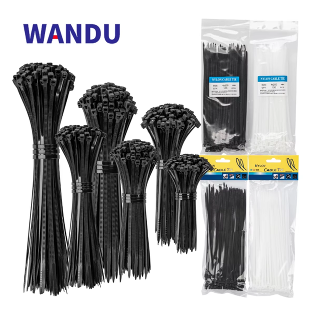100pcs Eco-Friendly Nylon 66 Self-Locking Cable Ties 2.5*100mm Strong Tensile Strength ROHS CE ISO9001 Certified