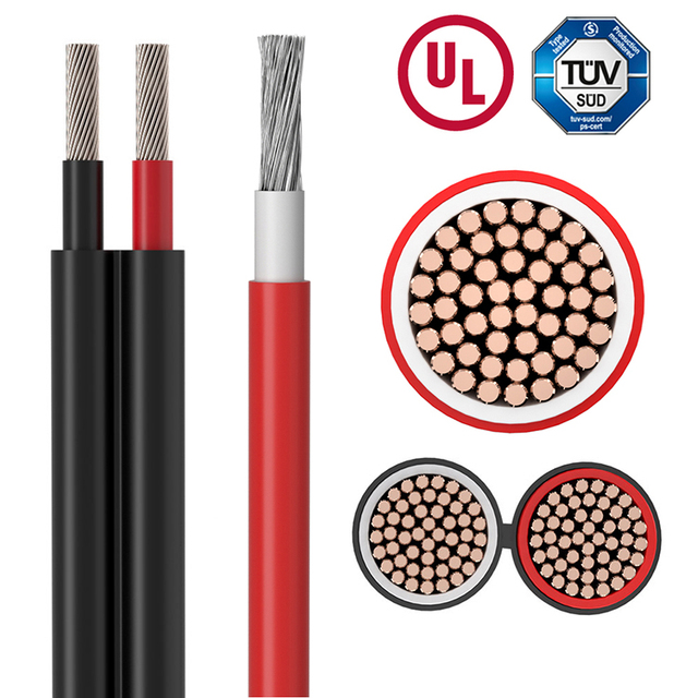 JZD CABLE TUV UL Approval XLPO Insulated Tinned Copper 2.5MM 4MM 6MM 10MM 16MM 35MM PV Cable Solar DC Panel Power Cable Wire