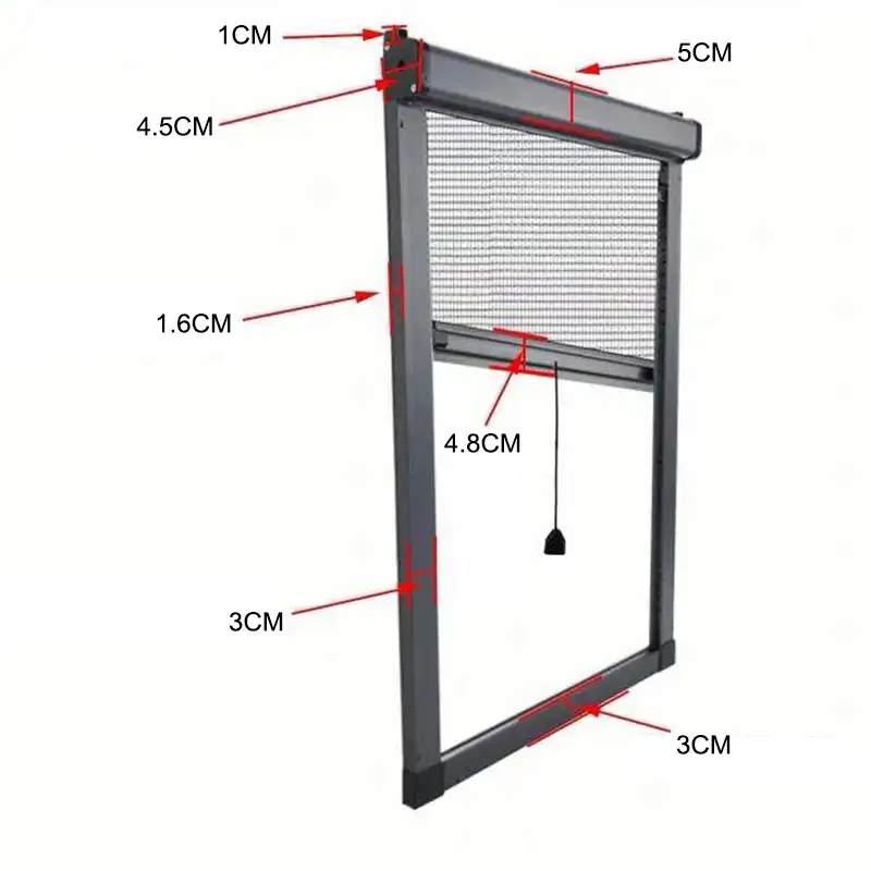 Pantalla de aluminio de rodillo de ventana de aluminio con Mosquito red de fibra de vidrio de Mosquito de pantalla