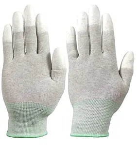Anti Static Gloves Soldering Gloves Antistatic Esd Carbon Pu Fingertip Coating Esd Palm Fit Gloves Esd Clean Fabric - Bu