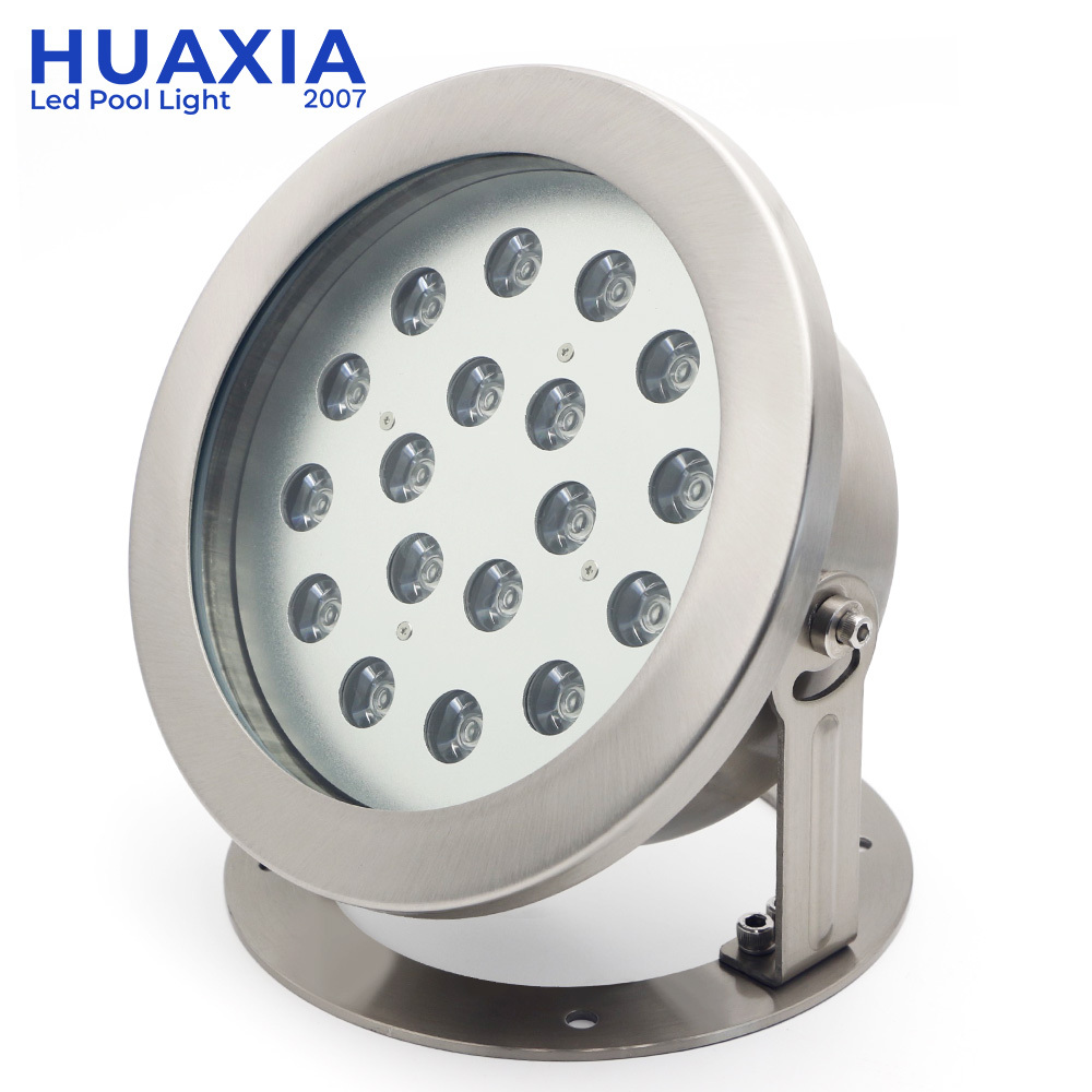 Outdoor IP68 RGB LED Pool Lights 15W 18W 12V Waterproof 304SS Stainless Steel Remote Control Dimmable Underwater Step Light