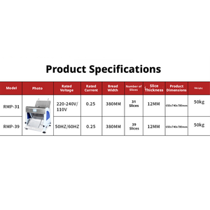 Machine à trancher le <span class=keywords><strong>pain</strong></span> électrique automatique, épaisseur réglable 12 mm, facile à utiliser pour la pâte à sourde, les hamburgers, les baguettes, usage en boulangerie - Product Image 6