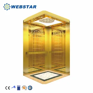 高級ゴールド装飾キャビンWEBSTARエレベーター乗用リフトホテル用