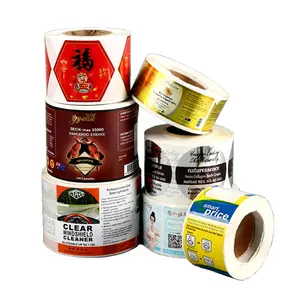 Custom production design Round logo Roll Gum food Adhesive Stamping Sticker Labels