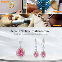 Luxuriöses 14K Weißgold Halsketten- und Ohrring-Set mit Natürlichen Rosa und Weißen Saphiren, Atemberaubendes Elegantes Schmuckgeschenk für Frauen