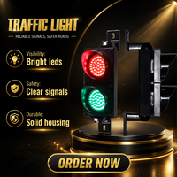 Feu de signalisation solaire à boule complète 4 pouces 45 LED rouge-vert 2 aspects / Signalisation industrielle rouge-vert 12 VDC