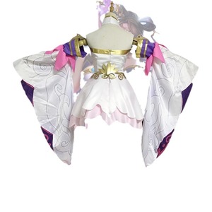 Diao Chan Cosplay Costume Women's Clothing Set With Wig Headpiece Anime Game Role Play Spring 2022 Satin Polyester Fiber - Product Image 5