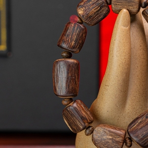 Genuine Natural Sinking Agarwood Bracelet for <b>Men</b> Small Size Classic Natural Wood Bracelet - Product Image 2