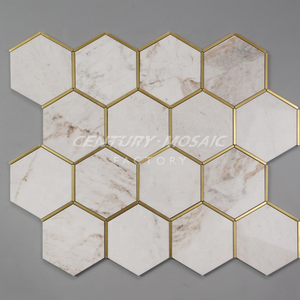 Centurymosaic Chất lượng cao bán buôn đá cẩm thạch và kim loại Gạch Mosaic cho tường trong nhà trang trí nội thất — ảnh 1