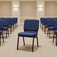 Chaises de théâtre empilables rembourrées en métal pour la vente en gros, chaises de conférence imbriquées pour l'église, l'hôtel, l'auditorium, les événements et les bars