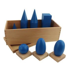 Gran oferta conjunto de sólidos geométricos Montessori Material sensorial juegos de bloques de construcción