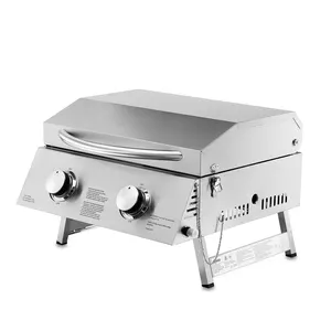 Grill HGG2011U Tabletop Gas Grill Bbq Barbeque Propane Portable For Steak Hamburger Chicken Camping