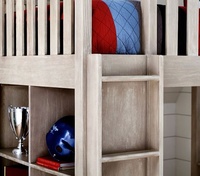 Loft en bois moderne, lit superposé avec bureau et bibliothèque pour enfants, offre spéciale