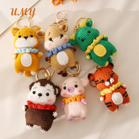 Porte-clés mini amigurumi personnalisés faits main au crochet, porte-clés animaux doux au design anime, jouet porte-clés animal en peluche