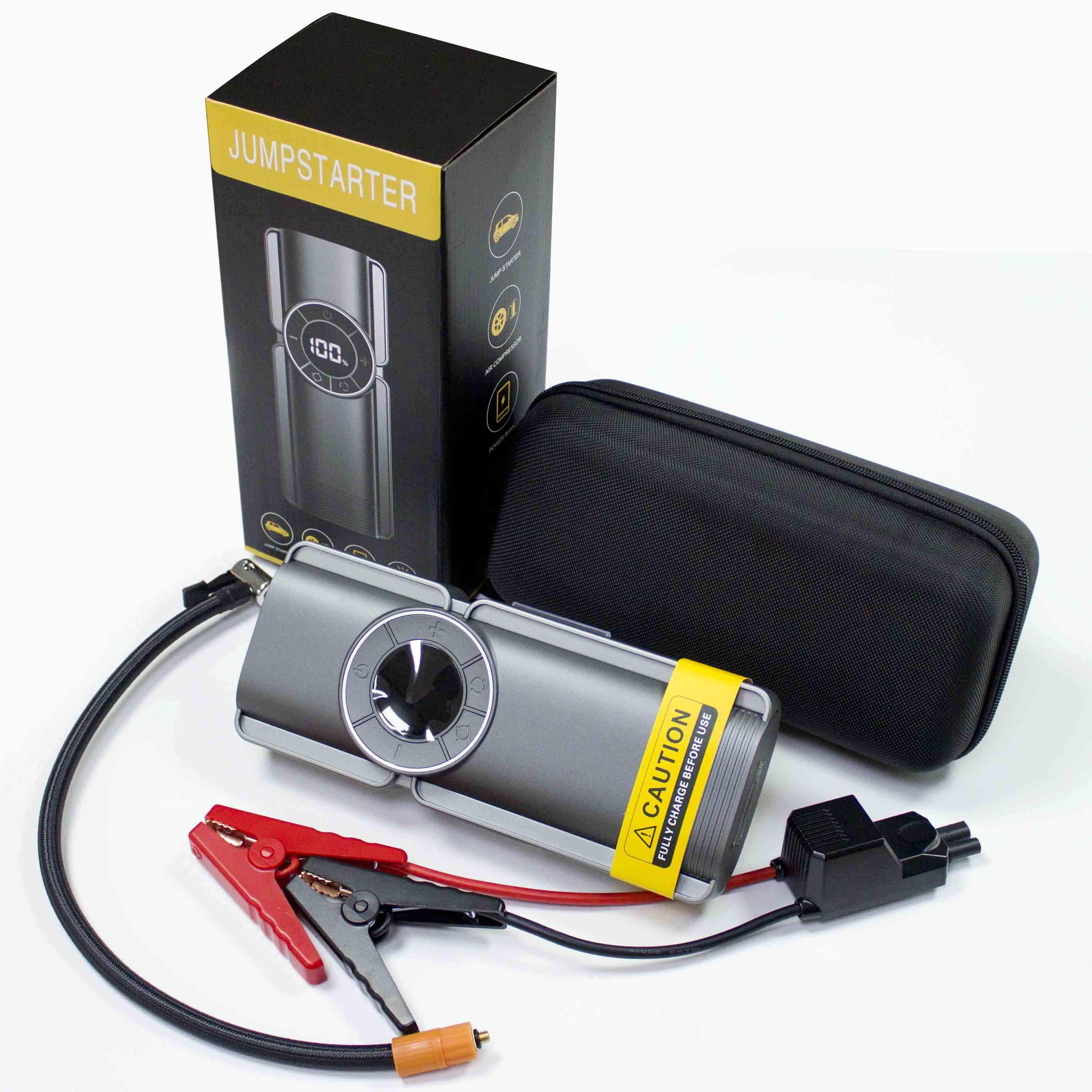 ジャンプスターター エアコンプレッサー 2500Aピーク電流 20000mAh