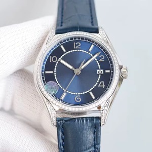 Montre-bracelet unisexe haut de gamme de créateur, boîtier argenté, verre saphir, cadran bleu, mouvement automatique, réserve de marche, date, lumineuse, 2026 - Product Image 2
