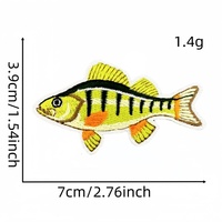 Vente en gros patchs de poisson brodés en 3D requins saumon pour la pêche décorations de matériel de chasse pour jeans chaussures chapeaux sacs