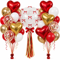 Ensemble de 46 ballons en papier avec nœuds, bulles et cœurs pour la décoration de fêtes d'anniversaire, de mariages et de la Saint-Valentin