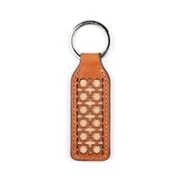 Porte-clés en cuir véritable Alhambra personnalisé, motif géométrique ajouré, motif marocain cousu, breloque de sac en cuir premium