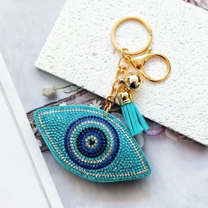 <span class=keywords><strong>Porte</strong></span>-clés œil de diable bleu <span class=keywords><strong>avec</strong></span> cristal strass bling en métal cuir plastique gland sac <span class=keywords><strong>porte</strong></span>-clés à breloques - Product Image 3