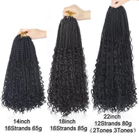Vente en Gros de Locs Déesse Désordonnées, Tresses Boîte au Crochet, Cheveux Bohémiens Bouclés Ombrés Bordeaux Pré-Bouclés Style Boîte Tressée Rivière Bohème