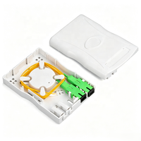 Boîtier terminal fibre optique FTTH 2 cœurs, 2 ports adaptateur SC, boîtier de raccordement intérieur, panneau frontal pour épissure de réseau CATV et haut débit