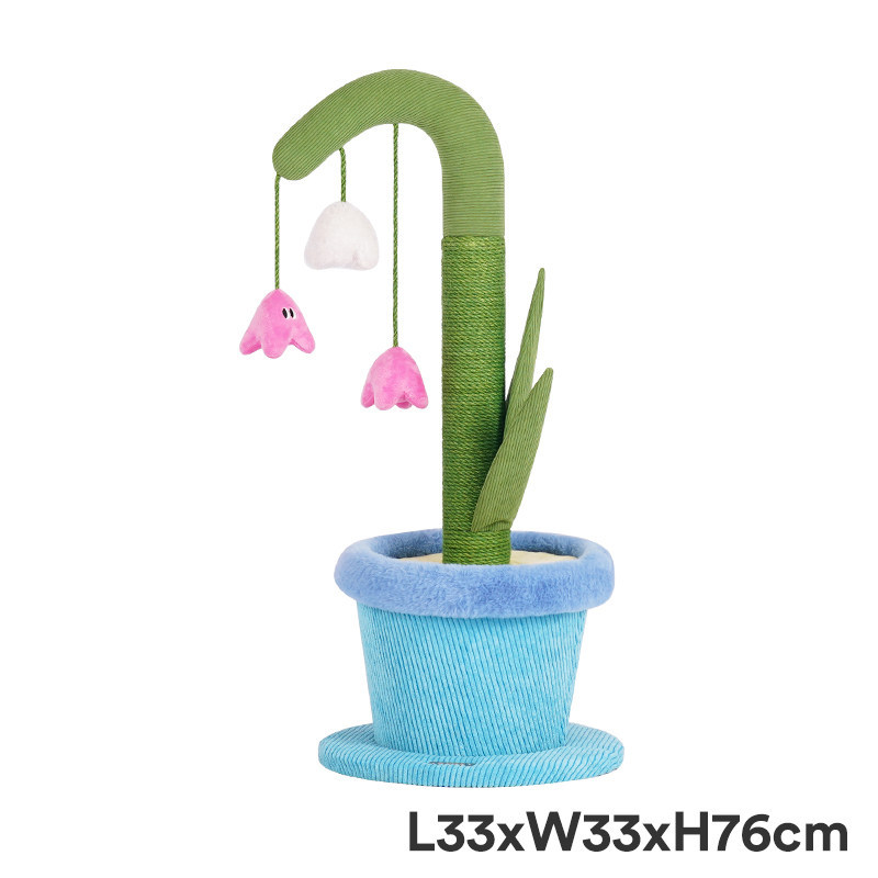 Poteau à gratter chat plante en pot