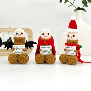 Jouets en peluche tricotés à la main en forme de pénis masculin, transfrontaliers, pour Halloween, amusants et pour le soutien émotionnel - Product Image 2