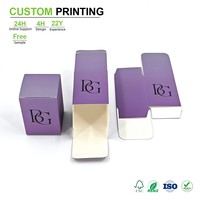Boîtes à cartes personnalisées bicolores Ombre Mauve Aubergine avec intérieur blanc nacré et présentoir cadeau Mystic Dusk
