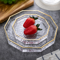 Plateau à bonbons doré de luxe, plateau à bonbons de luxe, Dessert à la maison, Service d'aromathérapie, ornements de bureau, assiette en verre