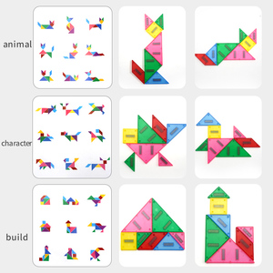 Trẻ Em Tangram Câu Đố Từ Trò Chơi Giáo Dục Nhựa Tangram Câu Đố Chuyến Đi Đường Trò Chơi <span class=keywords><strong>Iq</strong></span> Cuốn Sách - Product Image 2